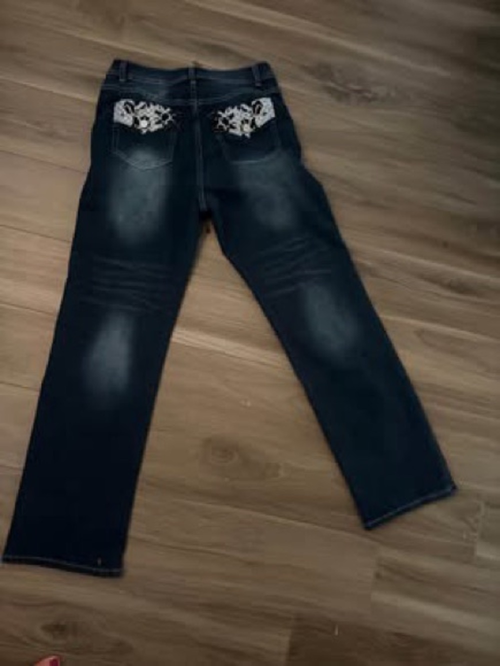 Women’s Flamingals Dark Blue Embroidered Back Pocket Jeans